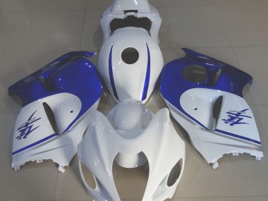 1997-2007 Gloss White & Deep Blue Suzuki GSXR 1300 Motorcycle Fairing UK
