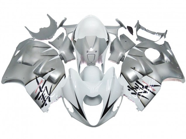 1997-2007 Silver and White Gloss OEM Style Suzuki GSXR 1300 Motorcycle Fairing UK 1997-2007 Silver and White Gloss OEM Style Suzuki GSXR 1300 Motorcycle Fairing UK