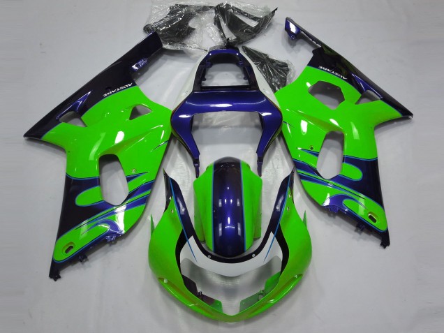 2001-2003 Gloss Green and Blue Suzuki GSXR 600-750 Motorcycle Fairing UK 2001-2003 Gloss Green and Blue Suzuki GSXR 600-750 Motorcycle Fairing UK