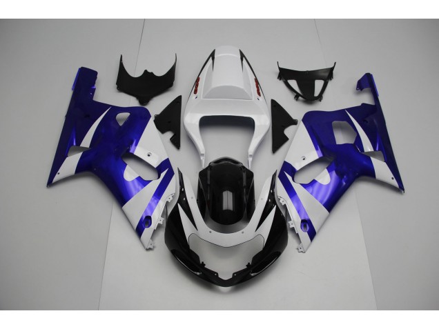 2001-2003 White and Blue Suzuki GSXR 600-750 Motorcycle Fairing UK 2001-2003 White and Blue Suzuki GSXR 600-750 Motorcycle Fairing UK