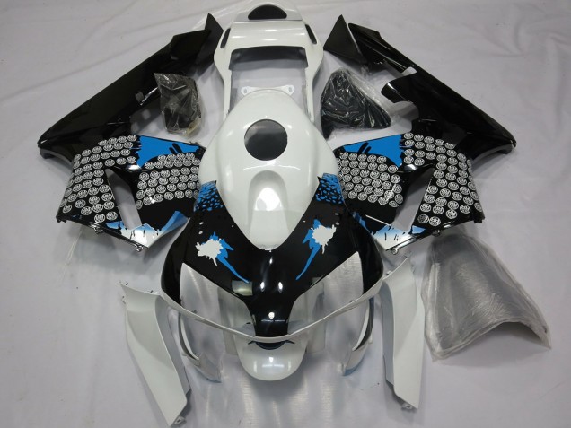 2003-2004 Blue White and Black Splatter Honda CBR600RR Motorcycle Fairing UK