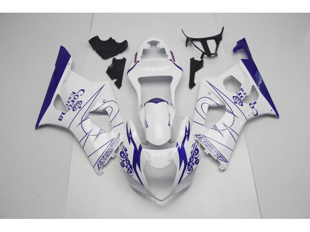 2003-2004 Blue and White Corona Suzuki GSXR 1000 Motorcycle Fairing UK 2003-2004 Blue and White Corona Suzuki GSXR 1000 Motorcycle Fairing UK