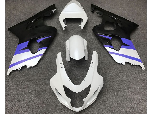 2004-2005 Matte White & Blue Suzuki GSXR 600-750 Motorcycle Fairing UK 2004-2005 Matte White & Blue Suzuki GSXR 600-750 Motorcycle Fairing UK