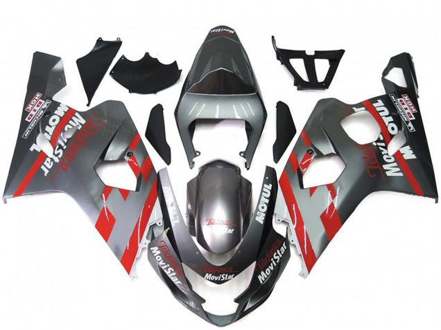 2004-2005 Silver and Red MoiStar Suzuki GSXR 600-750 Motorcycle Fairing UK 2004-2005 Silver and Red MoiStar Suzuki GSXR 600-750 Motorcycle Fairing UK