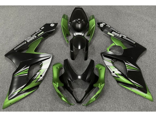 2005-2006 Matte Black and Green Suzuki GSXR 1000 Motorcycle Fairing UK