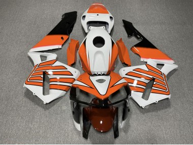 2005-2006 Orange and White Wings Honda CBR600RR Motorcycle Fairing UK
