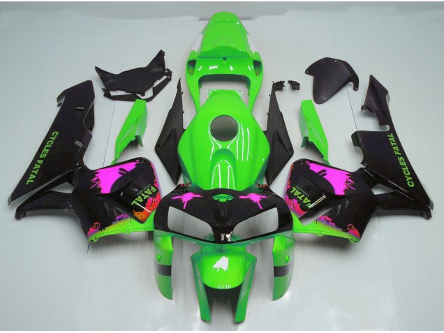 2005-2006 Pink Splatter on Green Honda CBR600RR Motorcycle Fairing UK