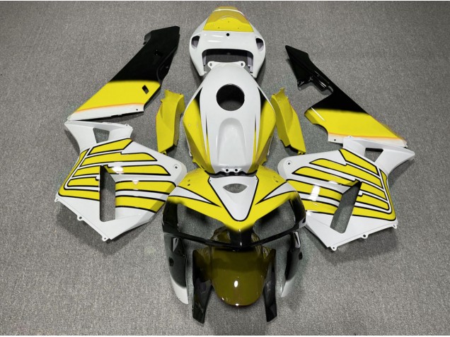 2005-2006 Yellow and White Wings Honda CBR600RR Motorcycle Fairing UK 2005-2006 Yellow and White Wings Honda CBR600RR Motorcycle Fairing UK