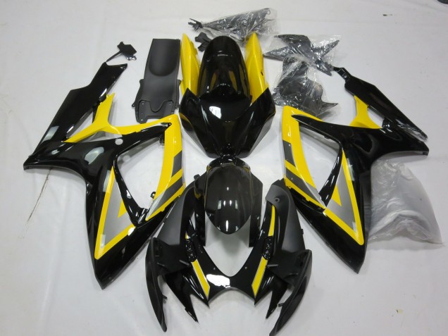 2006-2007 Silver and Black Yellow Suzuki GSXR 600-750 Motorcycle Fairing UK 2006-2007 Silver and Black Yellow Suzuki GSXR 600-750 Motorcycle Fairing UK