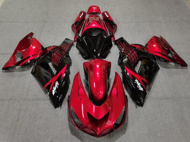 2006-2011 Fire Red and Black Kawasaki ZX14R Motorcycle Fairing UK
