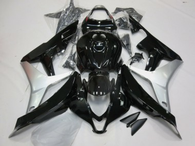 2007-2008 Gloss Black and Silver Honda CBR600RR Motorcycle Fairing UK