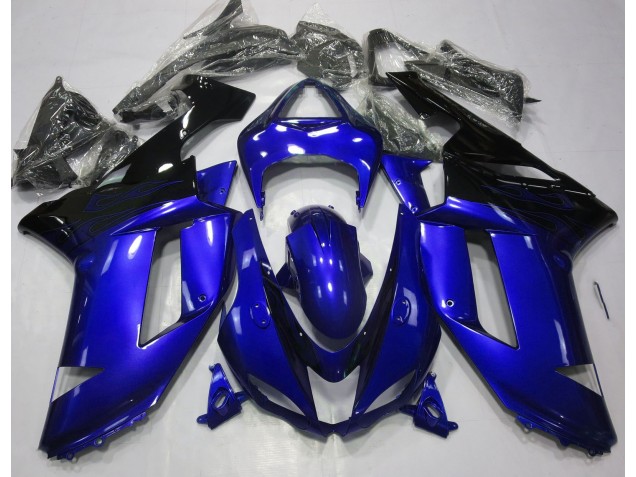 2007-2008 Gloss Blue & Black Kawasaki ZX6R Motorcycle Fairing UK