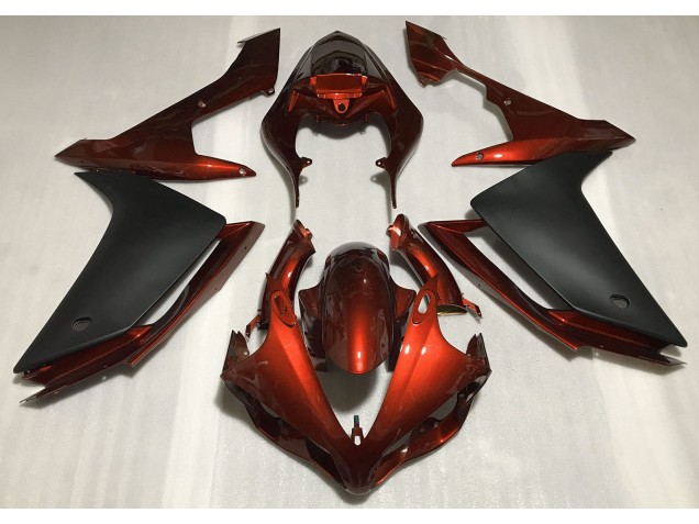 2007-2008 Gloss Dark Orange & Black Yamaha R1 Motorcycle Fairing UK 2007-2008 Gloss Dark Orange & Black Yamaha R1 Motorcycle Fairing UK