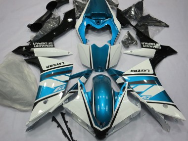 2007-2008 Gloss White and Light Blue Yamaha R1 Motorcycle Fairing UK