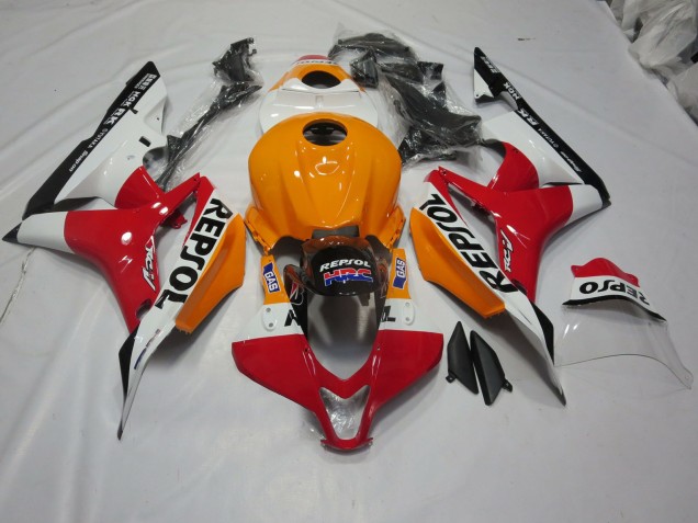 2007-2008 Light Orange and White Repsol Honda CBR600RR Motorcycle Fairing UK