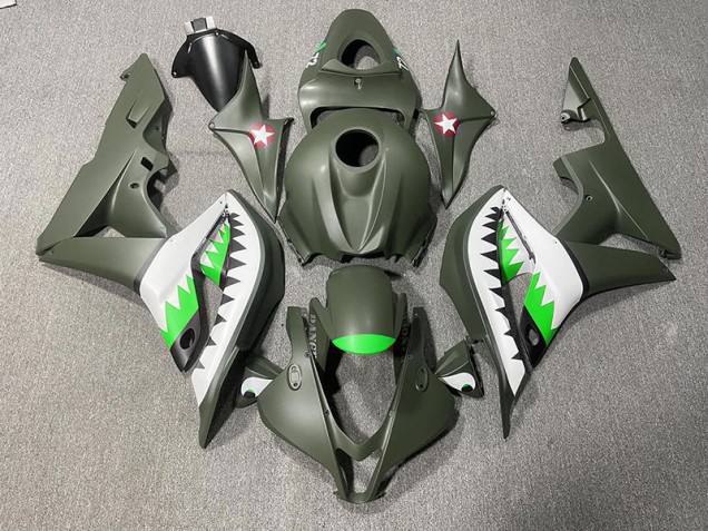 2007-2008 Matte Green & LightGreen Shark Honda CBR600RR Motorcycle Fairing UK 2007-2008 Matte Green & LightGreen Shark Honda CBR600RR Motorcycle Fairing UK