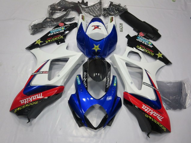 2007-2008 White Rockstar Suzuki GSXR 1000 Motorcycle Fairing UK