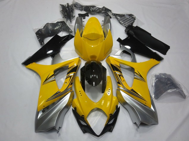 2007-2008 Yellow Silver Suzuki GSXR 1000 Motorcycle Fairing UK