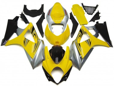 2007-2008 Yellow and Silver OEM Style Suzuki GSXR 1000 Motorcycle Fairing UK
