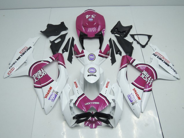 2008-2010 Pink Lucky Strike Suzuki GSXR 600-750 Motorcycle Fairing UK 2008-2010 Pink Lucky Strike Suzuki GSXR 600-750 Motorcycle Fairing UK