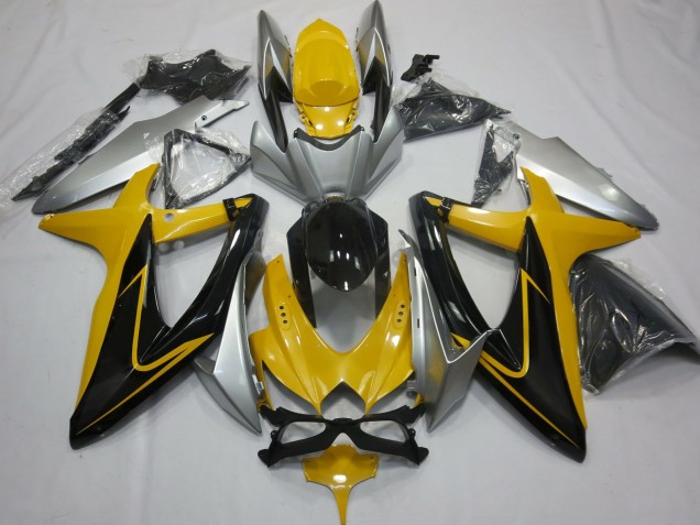 2008-2010 Yellow Black and Silver Suzuki GSXR 600-750 Motorcycle Fairing UK 2008-2010 Yellow Black and Silver Suzuki GSXR 600-750 Motorcycle Fairing UK
