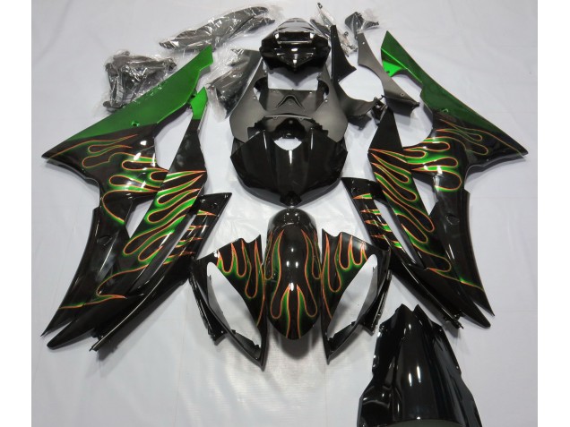 2008-2016 Green Flame Yamaha R6 Motorcycle Fairing UK 2008-2016 Green Flame Yamaha R6 Motorcycle Fairing UK
