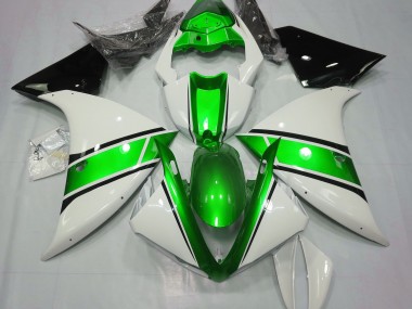 2009-2012 Gloss White and Metallic Green Yamaha R1 Motorcycle Fairing UK