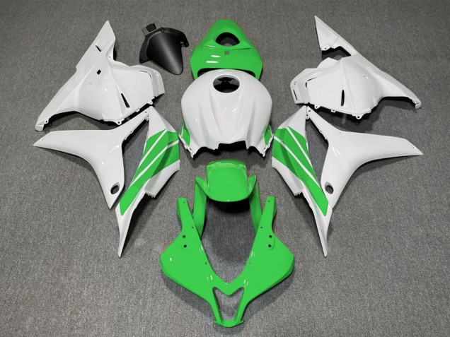 2009-2012 Green and White Side Stripe Honda CBR600RR Motorcycle Fairing UK