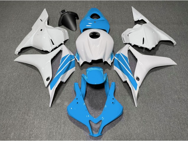 2009-2012 Light Blue and White Side Stripe Honda CBR600RR Motorcycle Fairing UK