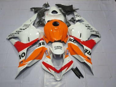 2009-2012 Light Orange and White Repsol Honda CBR600RR Motorcycle Fairing UK