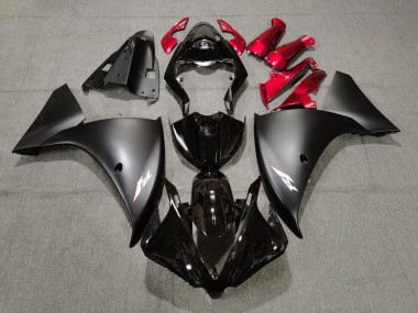 2009-2012 Matte Black and Red Yamaha R1 Motorcycle Fairing UK