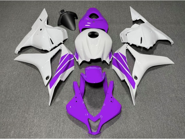 2009-2012 Purple and White Side Stripe Honda CBR600RR Motorcycle Fairing UK