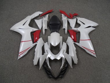 2011-2020 Pearl White and Red Suzuki GSXR 600-750 Motorcycle Fairing UK