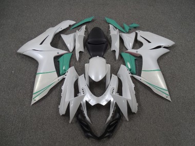 2011-2020 Pearl White and T Blue Suzuki GSXR 600-750 Motorcycle Fairing UK