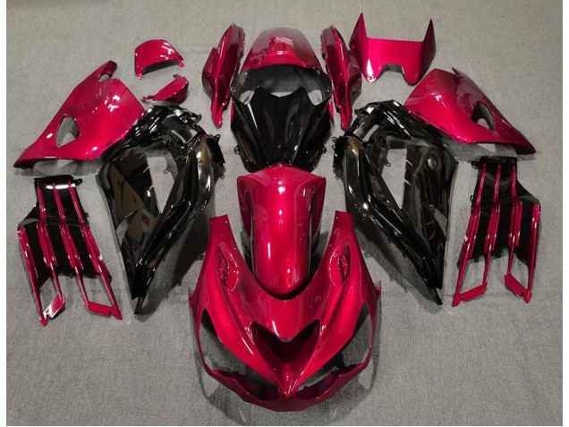 2012-2019 Gloss Red and Black Kawasaki ZX14R Motorcycle Fairing UK