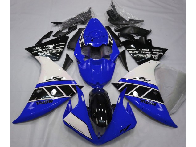 2013-2014 Gloss Blue White and Black Yamaha R1 Motorcycle Fairing UK