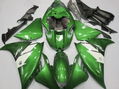 2013-2014 Gloss Green & White Yamaha R1 Motorcycle Fairing UK