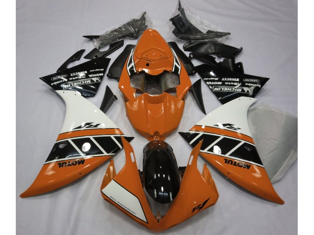 2013-2014 Gloss Orange White and Black Yamaha R1 Motorcycle Fairing UK 2013-2014 Gloss Orange White and Black Yamaha R1 Motorcycle Fairing UK