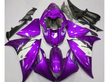 2013-2014 Gloss Purple & White Yamaha R1 Motorcycle Fairing UK