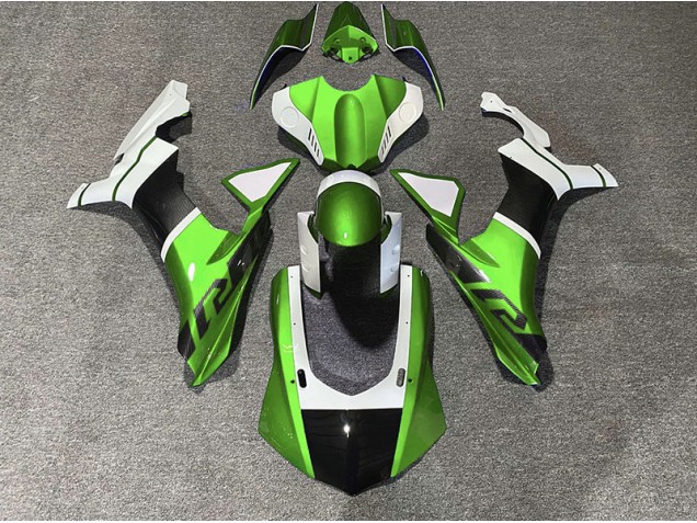 2015-2019 Green & Carbon Fiber Accents Yamaha R1 Motorcycle Fairing UK 2015-2019 Green & Carbon Fiber Accents Yamaha R1 Motorcycle Fairing UK